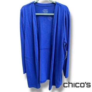 Chico's Blue Open Front Cardigan